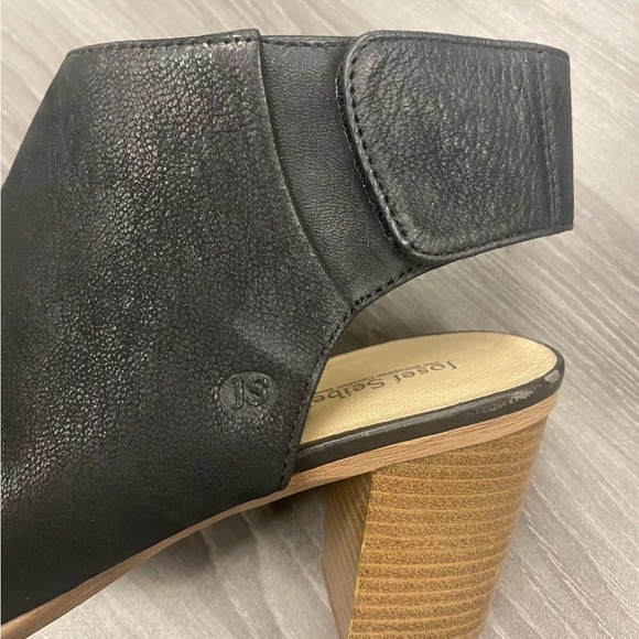 Josef Seibel Bonnie 09 Peep Toe Heels Women’s Leather Black Booties Boots Sz 41 - Picture 13 of 16